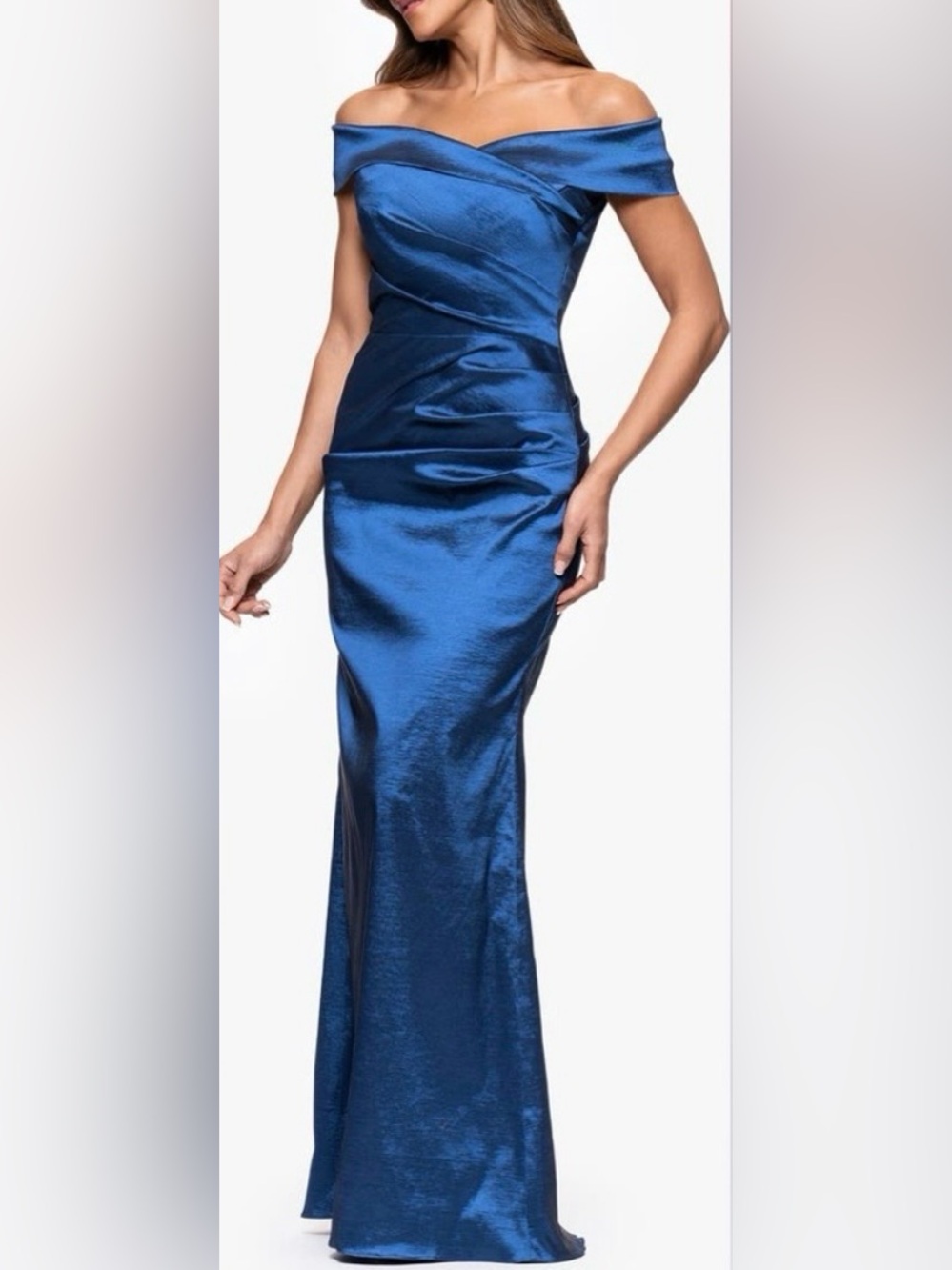 Xscape Off The Shoulder Taffeta Gown - Picture 2 of 12